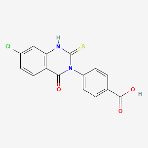 molecular formula C15H9ClN2O3S B2524363 4-(7-chloro-4-oxo-2-sulfanylidene-1H-quinazolin-3-yl)benzoic Acid CAS No. 361149-98-6