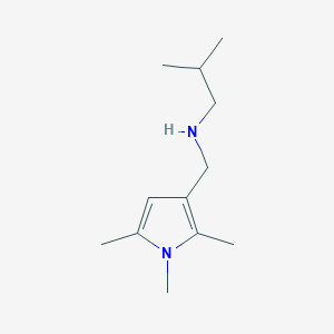 molecular formula C12H22N2 B2524364 2-甲基-N-((1,2,5-三甲基-1H-吡咯-3-基)甲基)丙胺 CAS No. 1243516-80-4