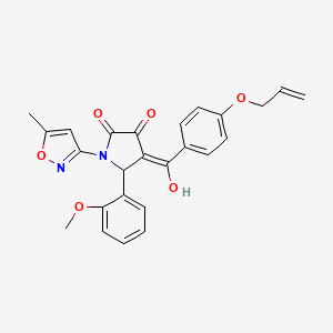 molecular formula C25H22N2O6 B2524365 4-(4-(allyloxy)benzoyl)-3-hydroxy-5-(2-methoxyphenyl)-1-(5-methylisoxazol-3-yl)-1H-pyrrol-2(5H)-one CAS No. 618876-90-7