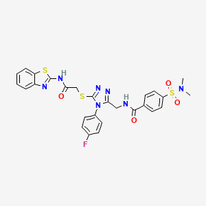 molecular formula C27H24FN7O4S3 B2524371 N-((5-((2-(benzo[d]thiazol-2-ylamino)-2-oxoethyl)thio)-4-(4-fluorophenyl)-4H-1,2,4-triazol-3-yl)methyl)-4-(N,N-dimethylsulfamoyl)benzamide CAS No. 310427-29-3