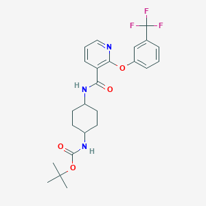 molecular formula C24H28F3N3O4 B2524386 Tert-butyl N-[4-[[2-[3-(trifluoromethyl)phenoxy]pyridine-3-carbonyl]amino]cyclohexyl]carbamate CAS No. 2396581-44-3