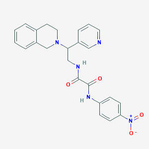 molecular formula C24H23N5O4 B2524388 N1-(2-(3,4-二氢异喹啉-2(1H)-基)-2-(吡啶-3-基)乙基)-N2-(4-硝基苯基)草酰胺 CAS No. 906159-07-7