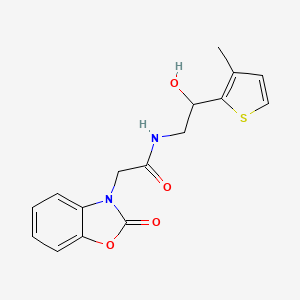 molecular formula C16H16N2O4S B2524393 N-(2-羟基-2-(3-甲基噻吩-2-基)乙基)-2-(2-氧代苯并[d]恶唑-3(2H)-基)乙酰胺 CAS No. 1351586-14-5