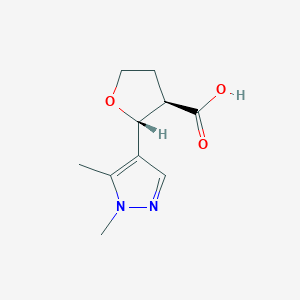 molecular formula C10H14N2O3 B2524395 Rac-(2r,3r)-2-(1,5-dimethyl-1h-pyrazol-4-yl)oxolane-3-carboxylic acid CAS No. 1807912-22-6