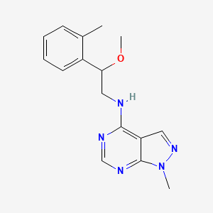 molecular formula C16H19N5O B2524398 N-[2-Methoxy-2-(2-methylphenyl)ethyl]-1-methylpyrazolo[3,4-d]pyrimidin-4-amine CAS No. 2380166-85-6