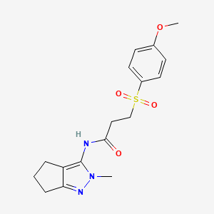 3-((4-methoxyphenyl)sulfonyl)-N-(2-methyl-2,4,5,6-tetrahydrocyclopenta[c]pyrazol-3-yl)propanamide