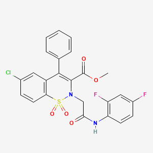 molecular formula C24H17ClF2N2O5S B2524407 6-chloro-2-(2-((2,4-difluorophényl)amino)-2-oxoéthyl)-4-phényl-2H-benzo[e][1,2]thiazine-3-carboxylate de méthyle 1,1-dioxyde CAS No. 1114658-61-5