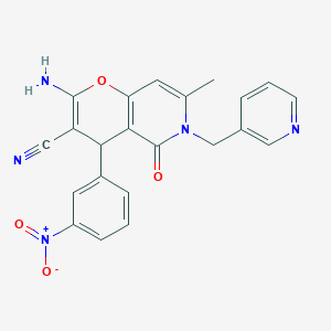 2-amino-7-methyl-4-(3-nitrophenyl)-5-oxo-6-(pyridin-3-ylmethyl)-5,6-dihydro-4H-pyrano[3,2-c]pyridine-3-carbonitrile