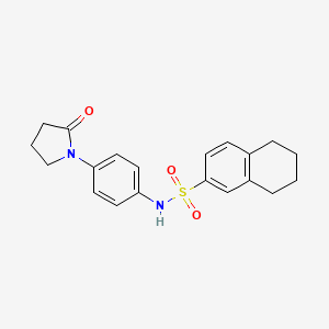 molecular formula C20H22N2O3S B2524426 N-[4-(2-氧代吡咯烷-1-基)苯基]-5,6,7,8-四氢萘-2-磺酰胺 CAS No. 942012-58-0