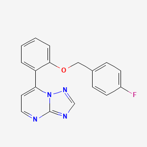 molecular formula C18H13FN4O B2524430 7-{2-[(4-氟苄基)氧基]苯基}[1,2,4]三唑并[1,5-a]嘧啶 CAS No. 672949-64-3