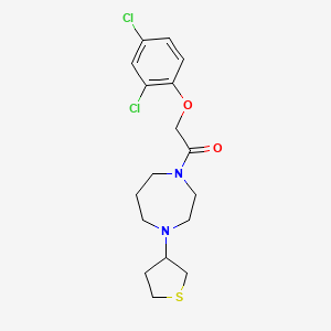 molecular formula C17H22Cl2N2O2S B2524435 2-(2,4-Dichlorophenoxy)-1-(4-(tetrahydrothiophen-3-yl)-1,4-diazepan-1-yl)ethan-1-one CAS No. 2310097-25-5