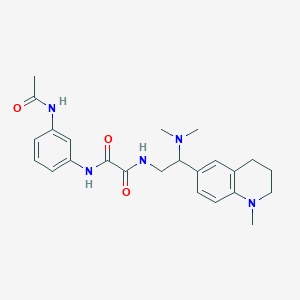 molecular formula C24H31N5O3 B2524441 N1-(3-乙酰氨基苯基)-N2-(2-(二甲氨基)-2-(1-甲基-1,2,3,4-四氢喹啉-6-基)乙基)草酰胺 CAS No. 922012-35-9