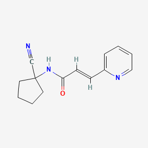 molecular formula C14H15N3O B2524446 (E)-N-(1-氰基环戊基)-3-吡啶-2-基丙-2-烯酰胺 CAS No. 1334028-71-5