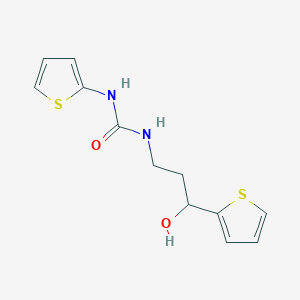 molecular formula C12H14N2O2S2 B2524453 1-(3-Hydroxy-3-(thiophen-2-yl)propyl)-3-(thiophen-2-yl)urea CAS No. 1396850-83-1