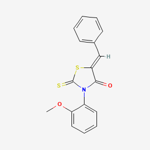 molecular formula C17H13NO2S2 B2524455 (Z)-5-benzylidene-3-(2-methoxyphenyl)-2-thioxothiazolidin-4-one CAS No. 307525-12-8
