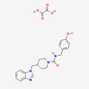 molecular formula C24H28N4O6 B2524456 4-((1H-benzo[d]imidazol-1-yl)methyl)-N-(4-methoxybenzyl)piperidine-1-carboxamide oxalate CAS No. 1351595-73-7