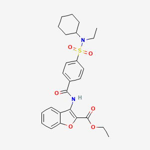 ethyl 3-(4-(N-cyclohexyl-N-ethylsulfamoyl)benzamido)benzofuran-2-carboxylate