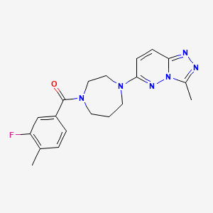 molecular formula C19H21FN6O B2524467 (3-Fluoro-4-methylphenyl)-[4-(3-methyl-[1,2,4]triazolo[4,3-b]pyridazin-6-yl)-1,4-diazepan-1-yl]methanone CAS No. 2320213-03-2