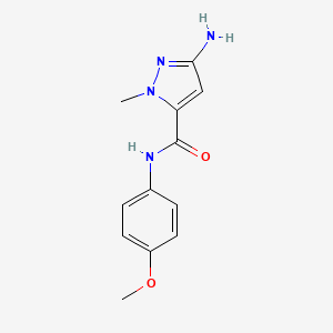 molecular formula C12H14N4O2 B2524469 3-amino-N-(4-methoxyphenyl)-1-methyl-1H-pyrazole-5-carboxamide CAS No. 1856023-68-1