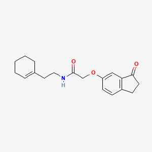molecular formula C19H23NO3 B2524471 N-(2-(cyclohex-1-en-1-yl)ethyl)-2-((3-oxo-2,3-dihydro-1H-inden-5-yl)oxy)acetamide CAS No. 1203038-42-9
