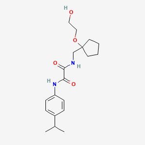 molecular formula C19H28N2O4 B2524475 N1-((1-(2-hydroxyethoxy)cyclopentyl)methyl)-N2-(4-isopropylphenyl)oxalamide CAS No. 2177365-62-5