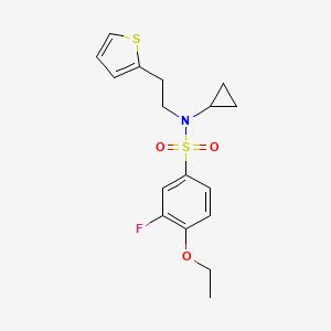 molecular formula C17H20FNO3S2 B2524480 N-cyclopropyl-4-ethoxy-3-fluoro-N-(2-(thiophen-2-yl)ethyl)benzenesulfonamide CAS No. 1396674-09-1