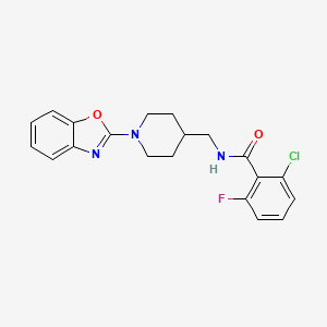 molecular formula C20H19ClFN3O2 B2524485 N-((1-(benzo[d]oxazol-2-yl)piperidin-4-yl)methyl)-2-chloro-6-fluorobenzamide CAS No. 1797534-52-1