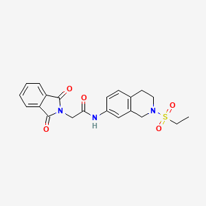 molecular formula C21H21N3O5S B2524486 2-(1,3-dioxoisoindolin-2-yl)-N-(2-(ethylsulfonyl)-1,2,3,4-tetrahydroisoquinolin-7-yl)acetamide CAS No. 954707-28-9