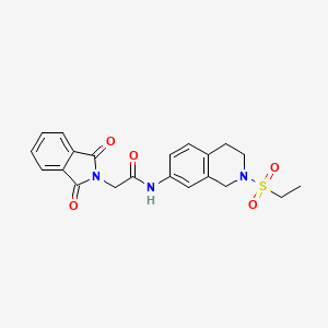 molecular formula C21H21N3O5S B2524486 N-[2-(Etanosulfonil)-1,2,3,4-tetrahidroisoquinolin-7-il]-2-(1,3-dioxo-2,3-dihidro-1H-isoindol-2-il)acetamida CAS No. 954707-28-9