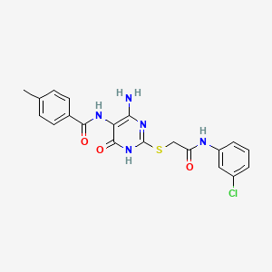 N-(4-amino-2-((2-((3-chlorophenyl)amino)-2-oxoethyl)thio)-6-oxo-1,6-dihydropyrimidin-5-yl)-4-methylbenzamide