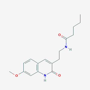 molecular formula C17H22N2O3 B2524490 N-[2-(7-methoxy-2-oxo-1H-quinolin-3-yl)ethyl]pentanamide CAS No. 851405-44-2
