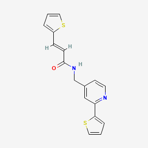 (E)-3-(thiophen-2-yl)-N-((2-(thiophen-2-yl)pyridin-4-yl)methyl)acrylamide