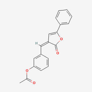molecular formula C19H14O4 B2524493 3-{[(3Z)-2-oxo-5-phenyl-2,3-dihydrofuran-3-ylidene]methyl}phenyl acetate CAS No. 854883-78-6