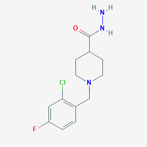 molecular formula C13H17ClFN3O B2524495 1-(2-Chloro-4-fluorobenzyl)piperidine-4-carbohydrazide CAS No. 438217-98-2