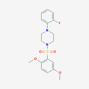 molecular formula C18H21FN2O4S B2524499 1-((2,5-二甲氧基苯基)磺酰基)-4-(2-氟苯基)哌嗪 CAS No. 681844-72-4