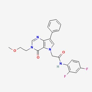 molecular formula C23H20F2N4O3 B2524514 N-(2,4-difluorophenyl)-2-[3-(2-methoxyethyl)-4-oxo-7-phenyl-3,4-dihydro-5H-pyrrolo[3,2-d]pyrimidin-5-yl]acetamide CAS No. 1251691-43-6