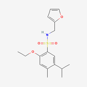 molecular formula C17H23NO4S B2524515 {[2-Ethoxy-4-methyl-5-(methylethyl)phenyl]sulfonyl}(2-furylmethyl)amine CAS No. 898653-81-1