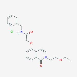 molecular formula C22H23ClN2O4 B2524518 N-[(2-chlorophenyl)methyl]-2-[2-(2-ethoxyethyl)-1-oxoisoquinolin-5-yl]oxyacetamide CAS No. 898431-48-6
