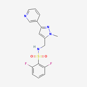 2,6-difluoro-N-((1-methyl-3-(pyridin-3-yl)-1H-pyrazol-5-yl)methyl)benzenesulfonamide