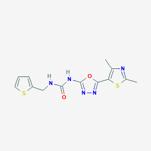 molecular formula C13H13N5O2S2 B2524543 1-(5-(2,4-Dimethylthiazol-5-yl)-1,3,4-oxadiazol-2-yl)-3-(thiophen-2-ylmethyl)urea CAS No. 1251684-82-8