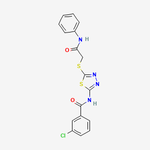 N-[5-(2-anilino-2-oxoethyl)sulfanyl-1,3,4-thiadiazol-2-yl]-3-chlorobenzamide
