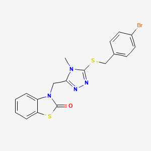 3-((5-((4-bromobenzyl)thio)-4-methyl-4H-1,2,4-triazol-3-yl)methyl)benzo[d]thiazol-2(3H)-one