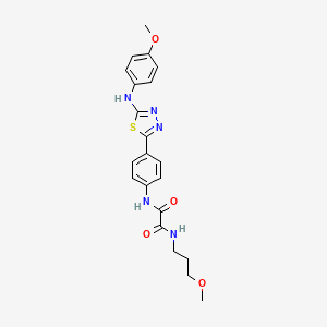 molecular formula C21H23N5O4S B2524550 N1-(4-(5-((4-甲氧苯基)氨基)-1,3,4-噻二唑-2-基)苯基)-N2-(3-甲氧基丙基)草酰胺 CAS No. 1021023-69-7
