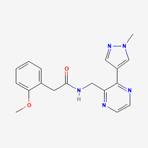molecular formula C18H19N5O2 B2524553 2-(2-methoxyphenyl)-N-((3-(1-methyl-1H-pyrazol-4-yl)pyrazin-2-yl)methyl)acetamide CAS No. 2034570-63-1