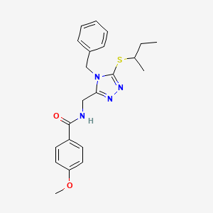 N-((4-benzyl-5-(sec-butylthio)-4H-1,2,4-triazol-3-yl)methyl)-4-methoxybenzamide