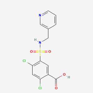 molecular formula C13H10Cl2N2O4S B2524556 2,4-Dichloro-5-[(pyridin-3-ylmethyl)sulfamoyl]benzoic acid CAS No. 863416-28-8