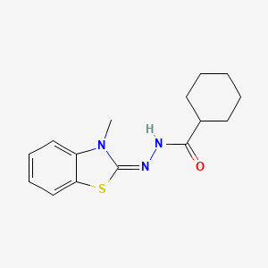molecular formula C15H19N3OS B2524557 (E)-N'-(3-methylbenzo[d]thiazol-2(3H)-ylidene)cyclohexanecarbohydrazide CAS No. 392245-12-4