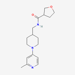 molecular formula C17H25N3O2 B2524565 N-[[1-(2-Methylpyridin-4-yl)piperidin-4-yl]methyl]oxolane-3-carboxamide CAS No. 2415543-44-9