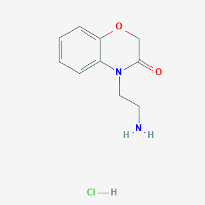 molecular formula C10H13ClN2O2 B2524570 4-(2-aminoethyl)-3,4-dihydro-2H-1,4-benzoxazin-3-one hydrochloride CAS No. 1235439-92-5