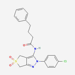 N-(2-(4-chlorophenyl)-5,5-dioxido-4,6-dihydro-2H-thieno[3,4-c]pyrazol-3-yl)-4-phenylbutanamide